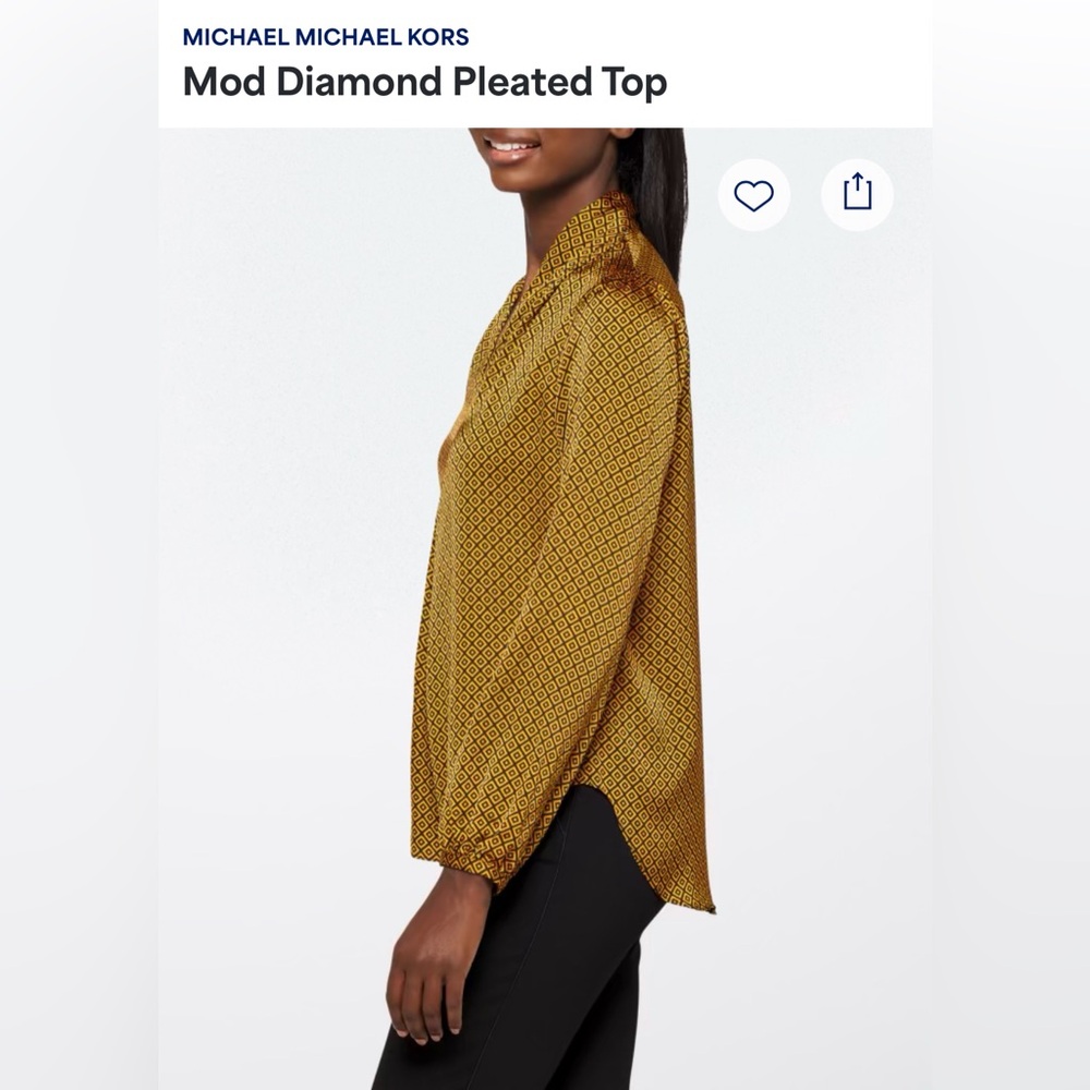 Michael Kors Mod Diamond Pleated Top - Picture 4 of 6